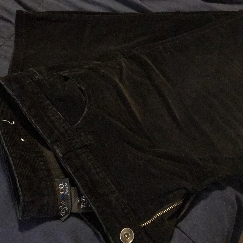 Black 12 petite corduroy slacks